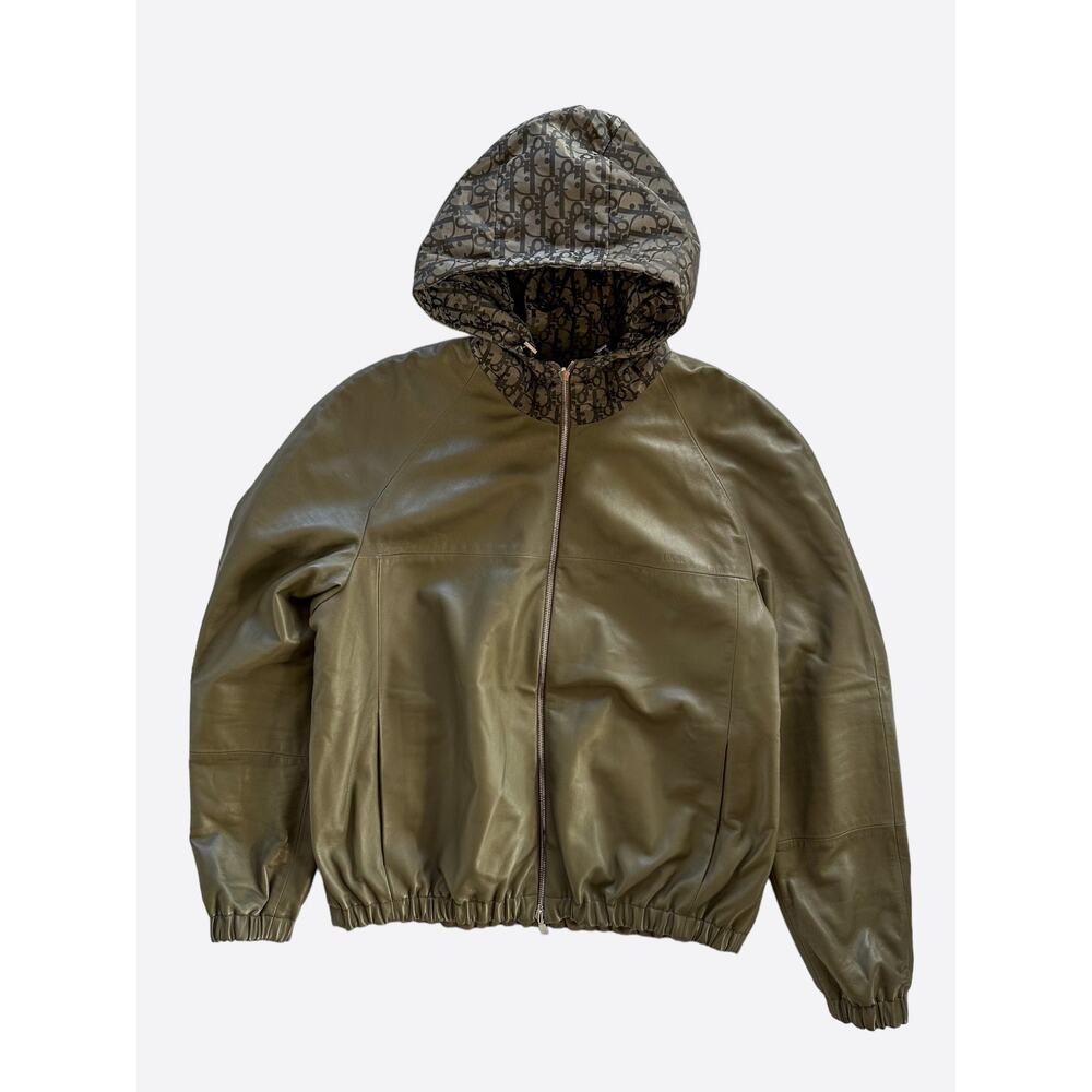 Dior Olive Oblique Reversible Leather Jacket
